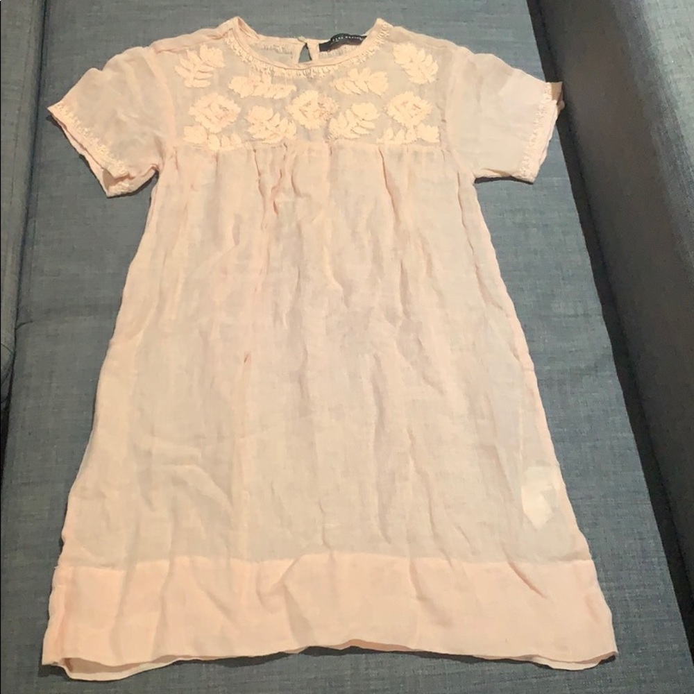 Light peach linen dress